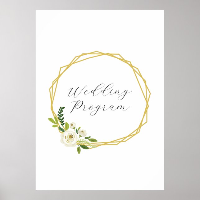 Lyxig vit rosblommig ram poster (Framsidan)