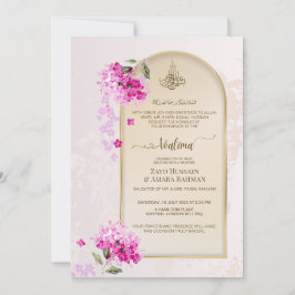 Lyxig Walima-inbjudan | Akvarell Hortensior Inbjudningar