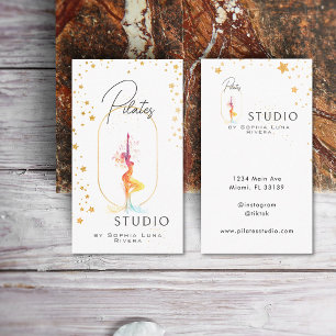 Lyxig Wellness Yoga Skönhetsstudio Golden Stars Visitkort