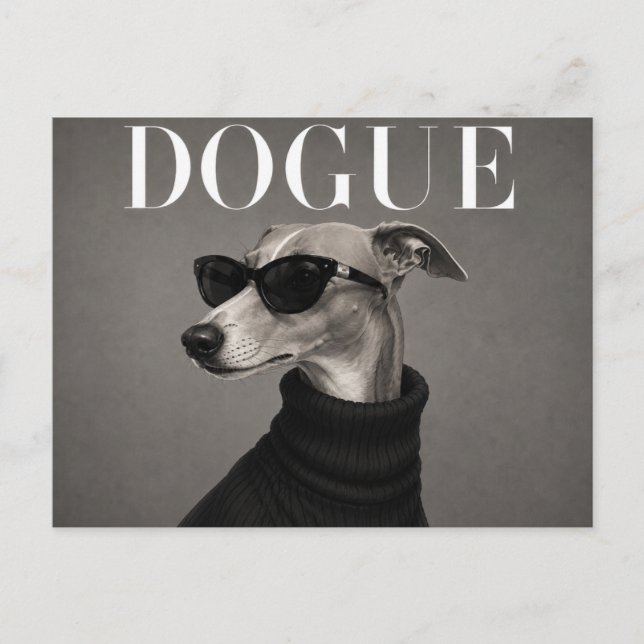 Lyxig Whippet Hund Porträtt Vykort (Framsida)