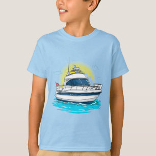 Lyxig yacht seglar under solig himmel t shirt