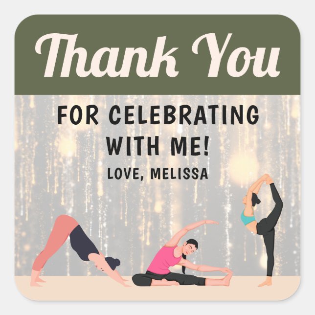 Lyxig Yogastudio Tack Klistermärke  (Framsida)