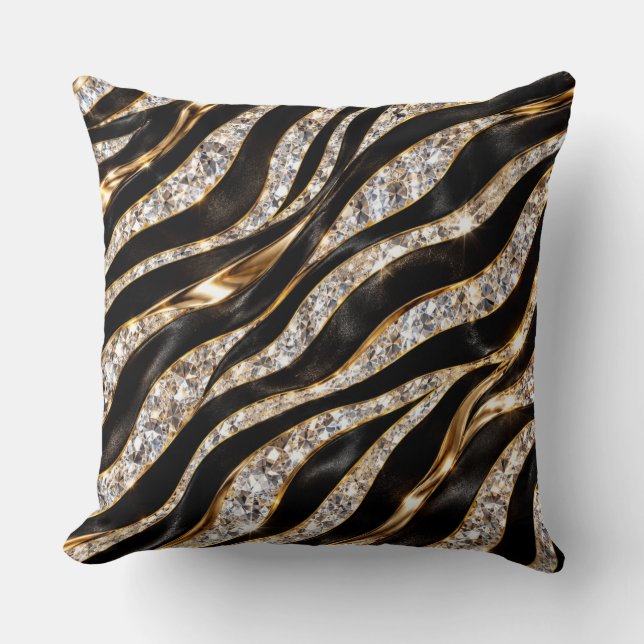 Lyxig Zebra Kristall Djurtryck Kudde (Framsida)
