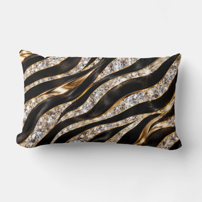 Lyxig Zebra Kristall Djurtryck Lumbarkudde (Framsida)