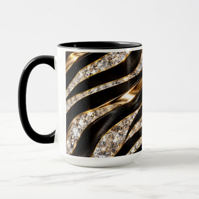 Lyxig Zebra Kristall Djurtryck Mugg (Vänster)