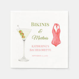 Lyxiga Bikinis & Martini möhippa Party Pappersservett