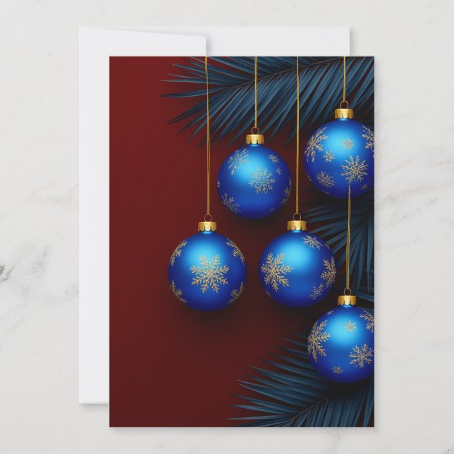 Lyxiga Blå Julgransprydnader 🎄✨Helgglans Kort (Framsida)
