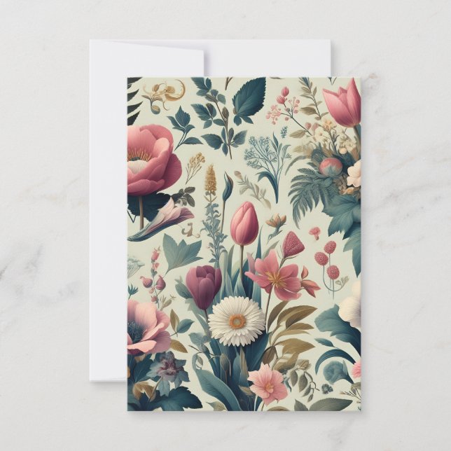 Lyxiga Botaniska Blommiga Tacksamhetskort Tack Kort (Framsida)