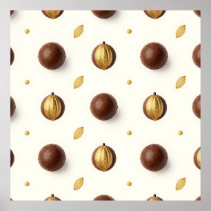 Lyxiga chokladtrufflar nahtlös mönster poster