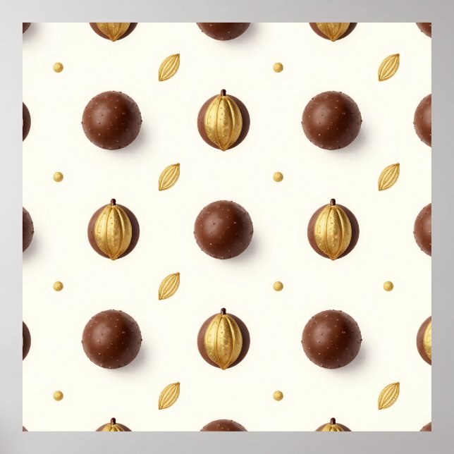 Lyxiga chokladtrufflar nahtlös mönster poster (Framsidan)
