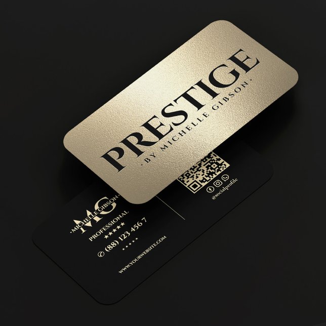 Lyxiga Executive Services Prestige Svart Falskt Gu Visitkort (Luxury Executive Services Prestige Black Faux Gold Business Card
)
