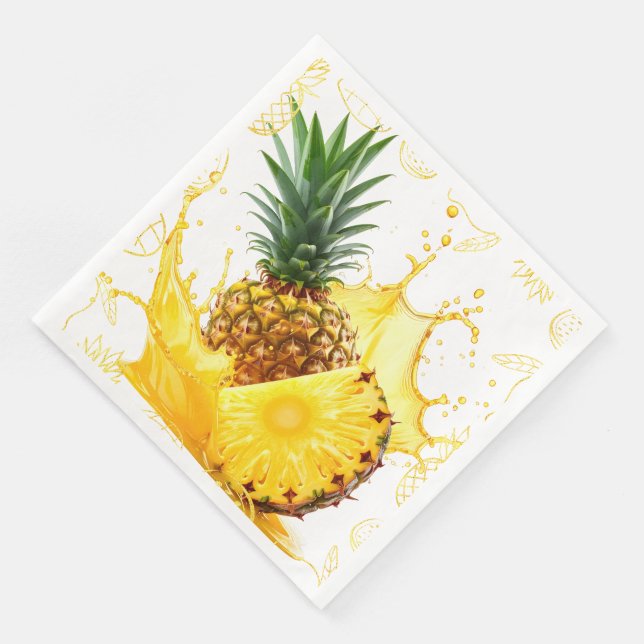 Lyxiga Guld Ananas Tropicala Servetter (Hörn)