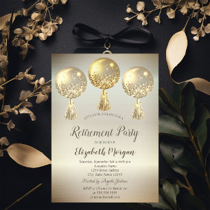 Lyxiga Guld Glitter Droppande Ballonger Pensioneri Inbjudningar