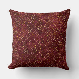 Lyxiga Guld Maroon Pixels, Elegant, Modern Kudde