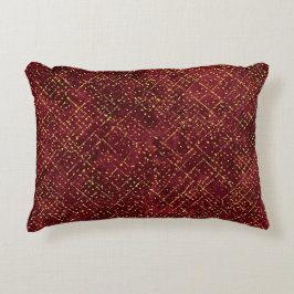 Lyxiga Guld Maroon Pixels, Elegant, Modern Prydnadskudde
