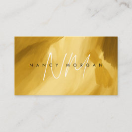 Lyxiga Guld Penseldrag Monogram Initial Visitkort