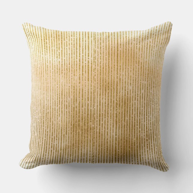 Lyxiga Guld Ränder, Modern, Elegant Kudde (Framsida)