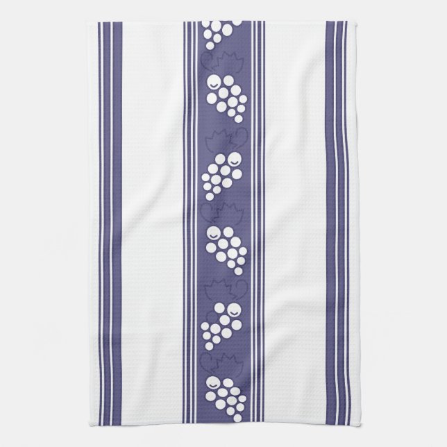 Lyxiga jacquard-ränder med druvor kökshandduk (Vertikal)