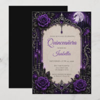 Lyxiga lila strass prinsessa Quinceañera