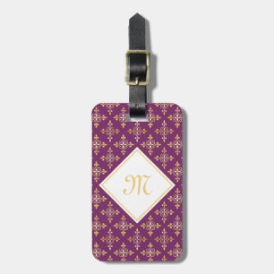 Lyxiga Monogramlilor och guld- Quatre blommigt Bagagebricka