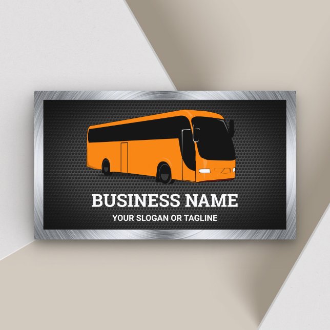 Lyxiga Orange Buss Sevärdhetsturer Resebyrå Visitkort (Skapare uppladdad)