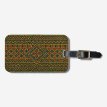 Lyxiga pärlstavade Kente-afrikanska bagagetiketter