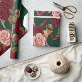 Lyxiga röda rosor presentpapper