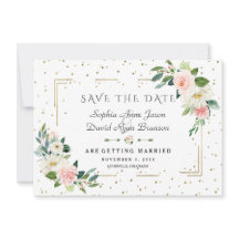 Lyxiga Rosa Blommor Guld Ram Födelsedags Konfetti 