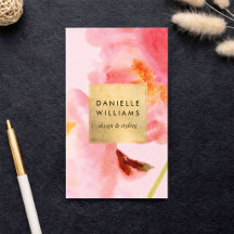 Lyxiga Rosa Blommor i Vattenfärg med Falsk Guldram