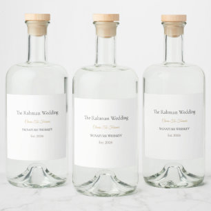 Lyxiga spritlabelsetiketter Anpassad vigselsvisk Spritflaskor Etikett