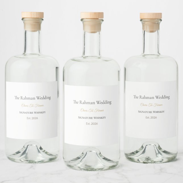 Lyxiga spritlabelsetiketter | Anpassad vigselsvisk Spritflaskor Etikett (Flaskor)