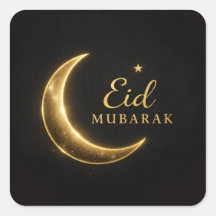 Lyxiga svarta & guldiga Eid Mubarak-klistermärken