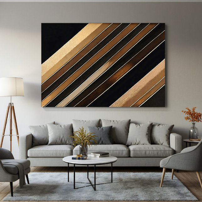 Lyxiga Texturerade Guld och Svarta Diagonala Rände Poster (Skapare uppladdad)