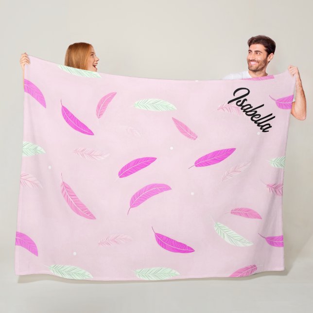 Lyxiga Trendiga Fjädrar Boho Kollektion Fleecefilt (På plats)