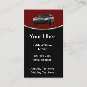 Lyxiga Uber-förare Affärskort Visitkort