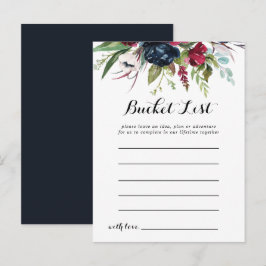 Lyxiga Whimsical Boho Blommiga Bucket List-kort Vykort