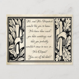 Lyxigt antikt pergament Roligt vi rymde Meddelande Vykort