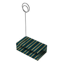 Lyxigt Blått Grönt Guld Randigt Presentpapper Möns