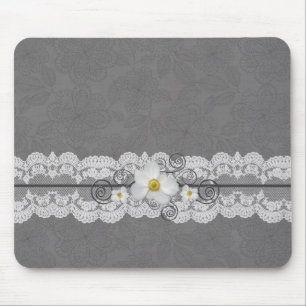 Lyxigt elegantt grå färgsnöre Mousepad Musmatta