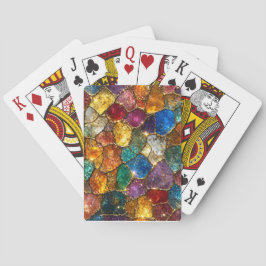 Lyxigt färgglatt kristallmosaik sömlöst mönster casinokort