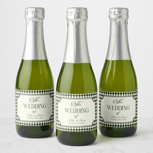 Lyxigt gammalt olivgrönt vintagebröllop (Flaskor)