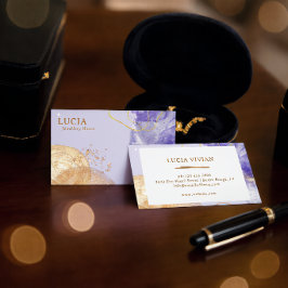 Lyxigt Guld Lila Universum Visitenkort Visitkort