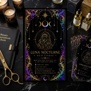 Lyxigt Hår Salong Mystical Moon QR-kod Visitkort