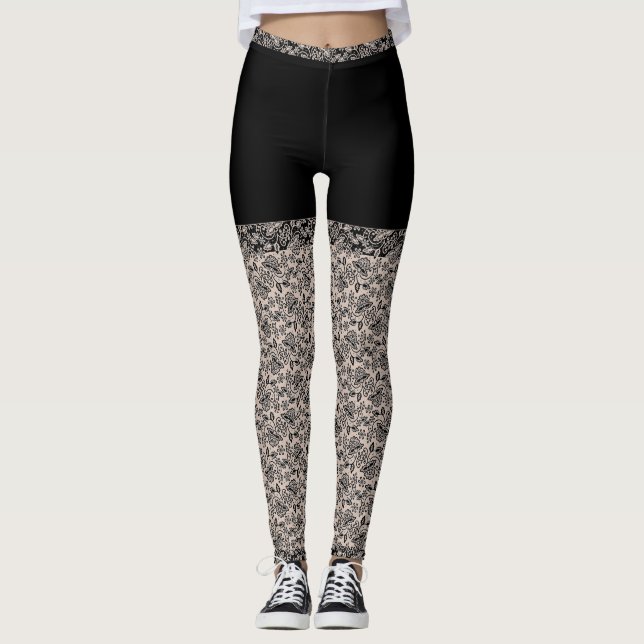 Lyxigt Lacy-Snöre Leggings (Framsida)