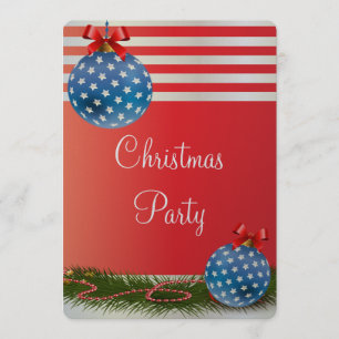 Lyxigt patriotiskt stars och stripesjulparty inbjudningar