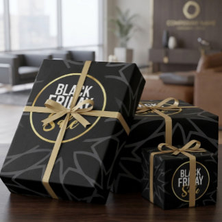 Lyxigt rea-presentpapper i svart med guld  presentpapper