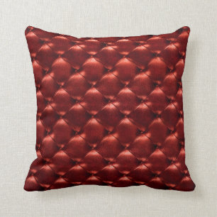 Lyxigt rikt Burgundy rödbrunt rött Tufted läder Kudde