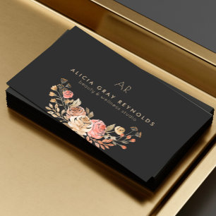 Lyxigt skönhetssalong spa i kol och guld visitkort