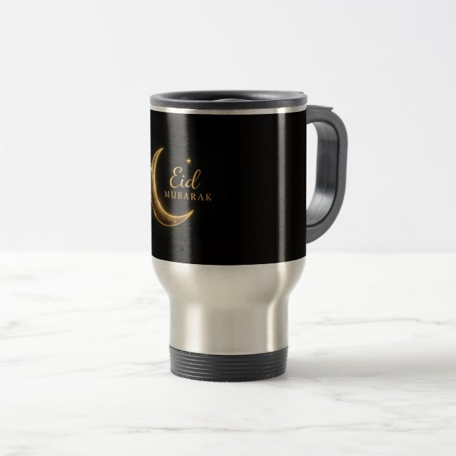 Lyxigt Svart & Guld Eid Mubarak – Elegant Resemugg (Framsida höger)