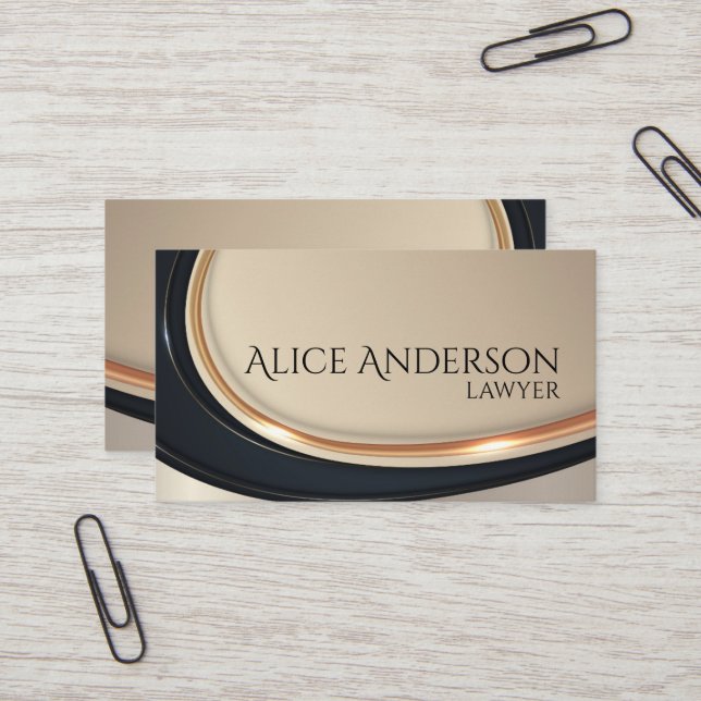 Lyxigt svart guld elegant jurist Namnkort (Fram/Back In Situ)